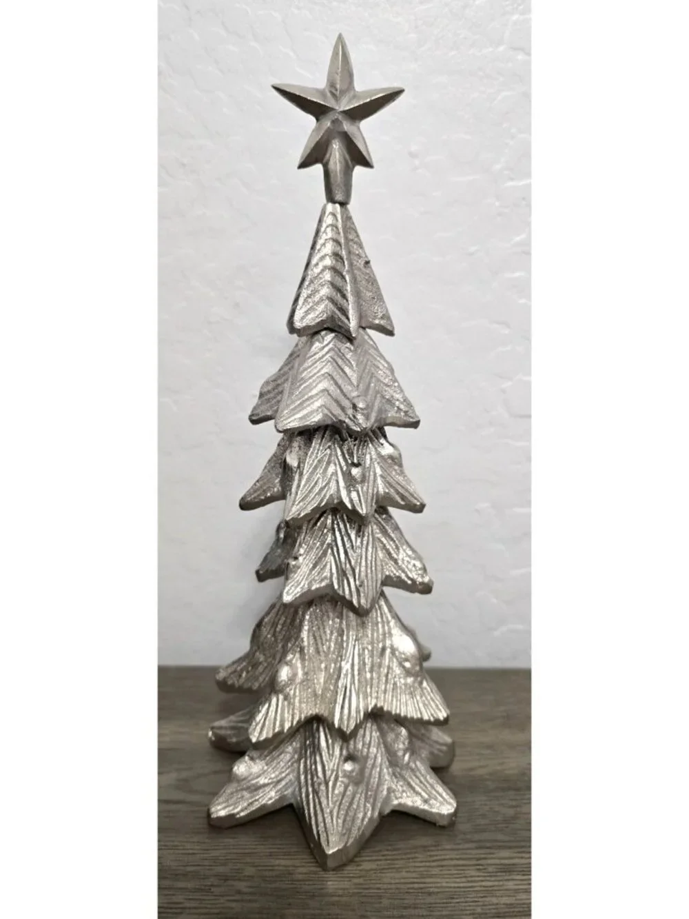 Heavy Metal Silver Christmas Tree Centerpiece Star Topper 14